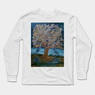 Botanical abstract landscape painting Long Sleeve T-Shirt